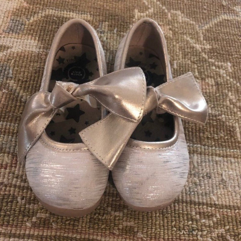 Livie & Luca Halley ballet flat gold cream tinsel